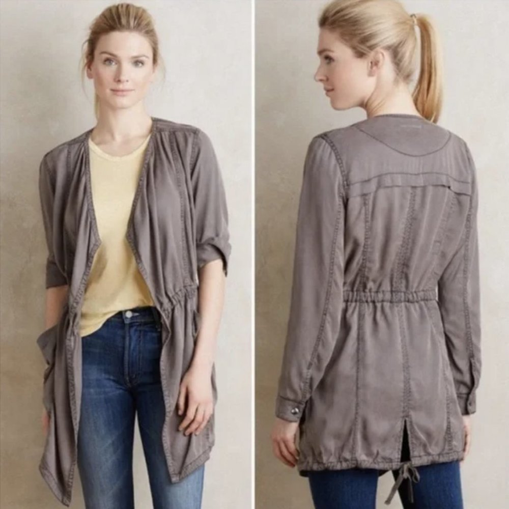 Anthropologie Hei Hei Morgan Draped Utility Jacket Open Front Size XS